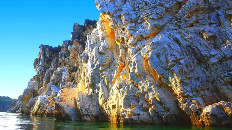 Various Rock shades can be seen during boat ride at Panchvati, Bhedaghat, Jabalpur, MP, India