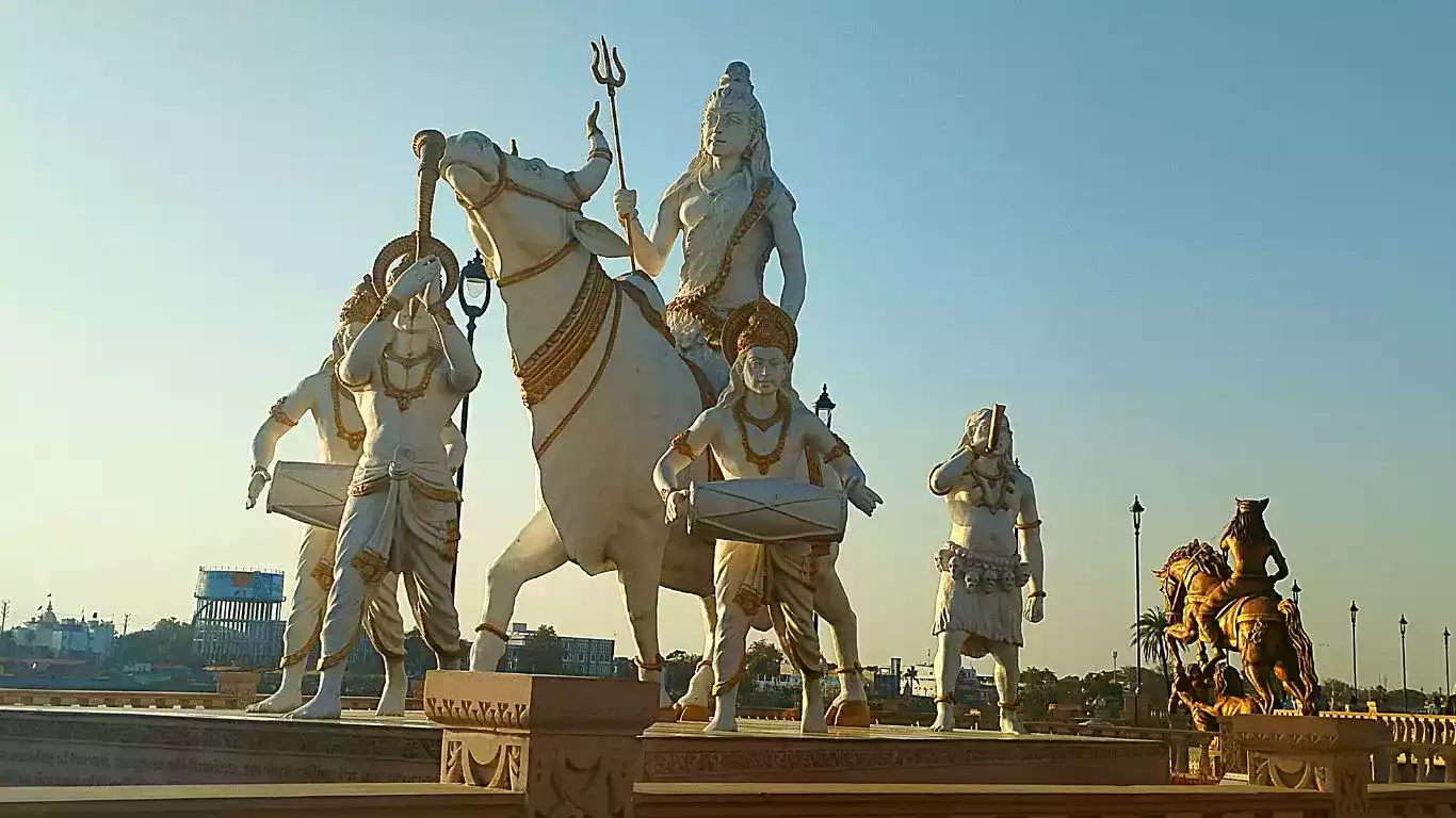 Scene from the Shiv Barat when the Lord Shiva goes to marry Devi Sati, the statue is located in Mahakal Lok Corridor Ujjain, M.P.
