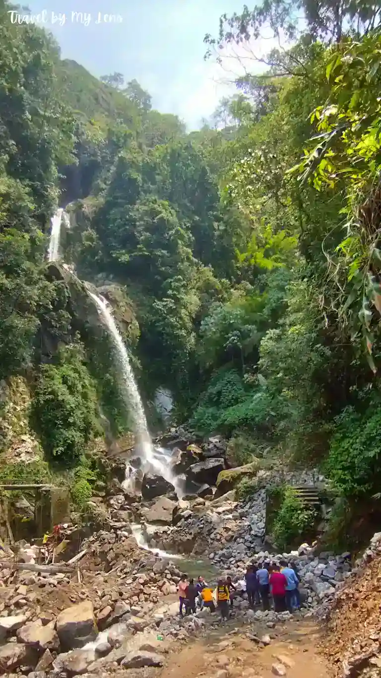 Seven Sister Waterfall's Distant and Full View, North Sikkim, India