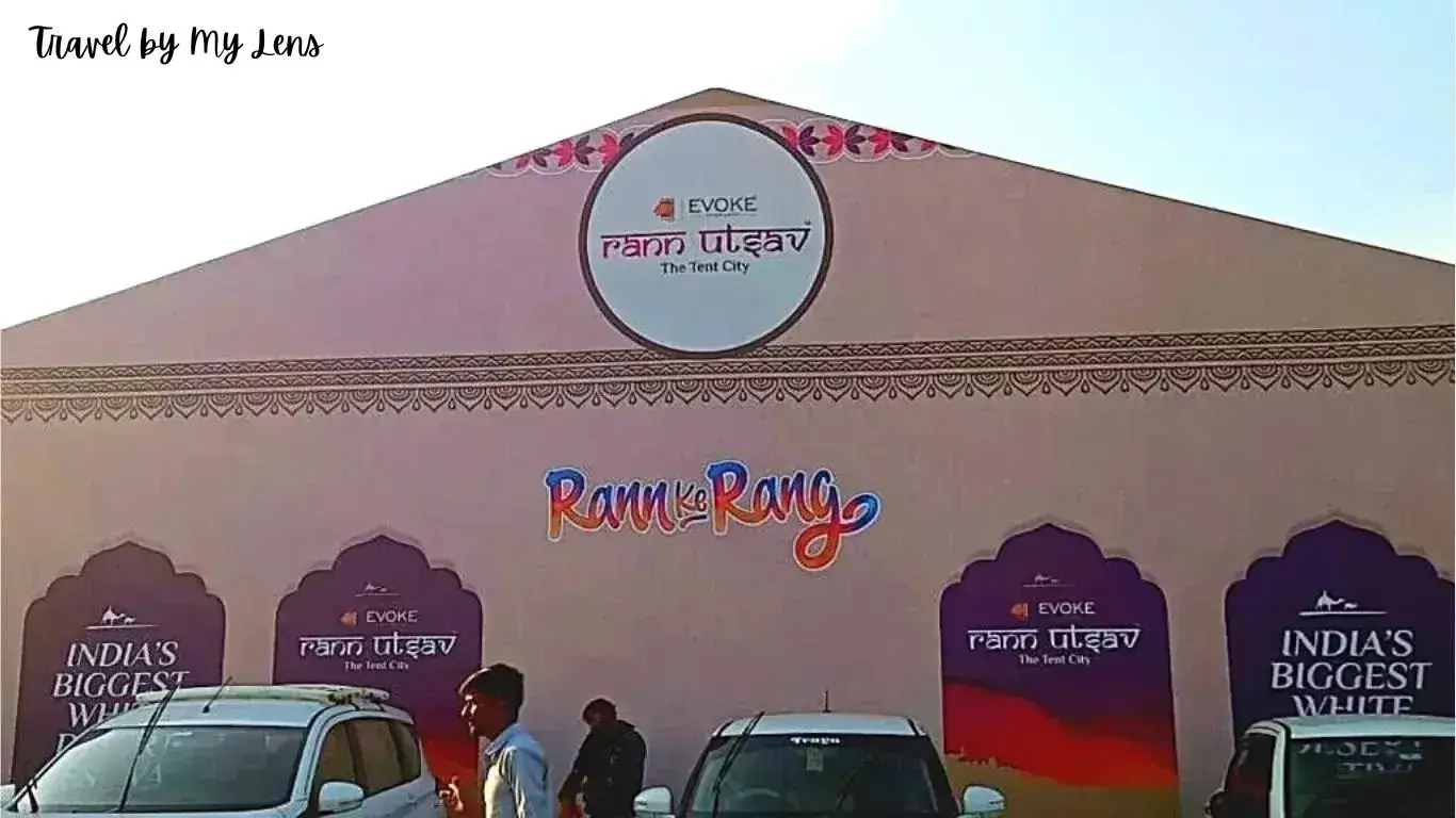 Welcome Lounge (with car parking) of Rann Utsav The Tent City/Rann ke Rang at Bhuj Railway Station, Gujarat.
