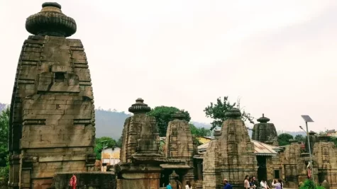 Inside view of the Baijnath temple, situated on the bank of River Gomti, Kausani, Baijnath district, Uttarakhand, India.